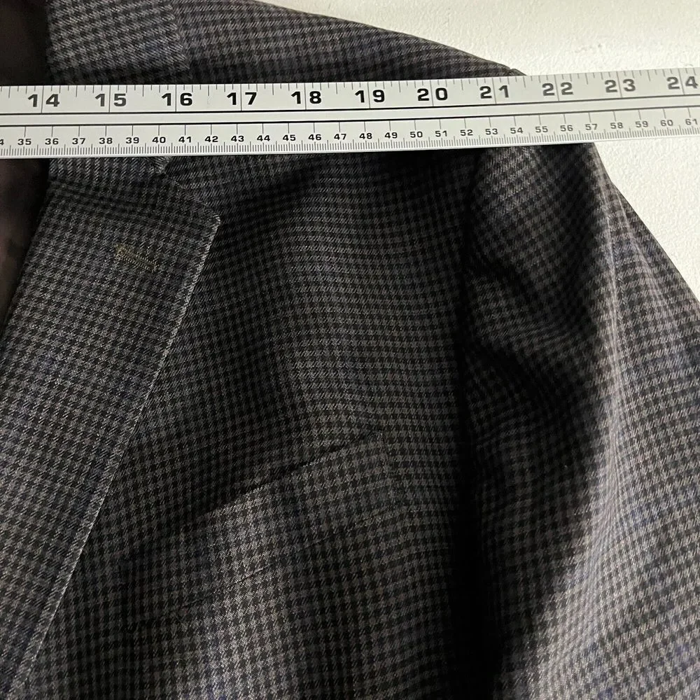 Joseph Feiss Gold Sport Coat Blazer 50L‎ Mens Wool Check Brown Big & Tall